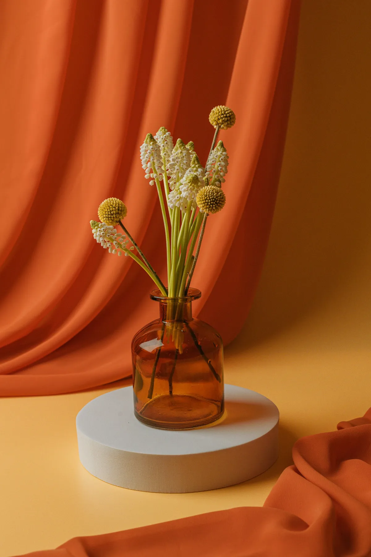 Orange floral arrangement.s